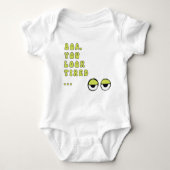 ボア、疲れて見える… （緑） ベビーボディスーツ (正面)