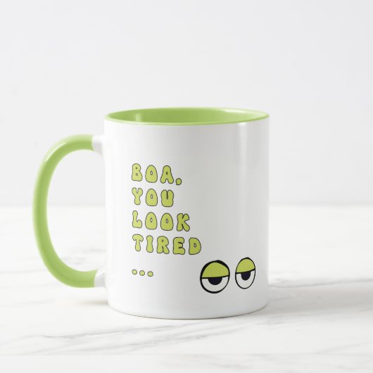ボア、疲れて見える… （緑） マグカップ (左)