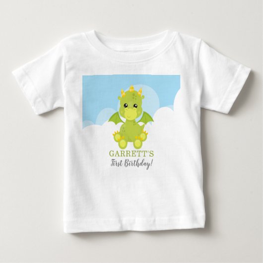 ボイお洒落ドラゴンファースト誕生日 ベビーTシャツ (正面)