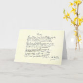 ボイエルのサイン原稿(リンボー) カード (黄色い花)