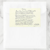 ボイエルのサイン原稿(リンボー) 長方形シール (バッグ)