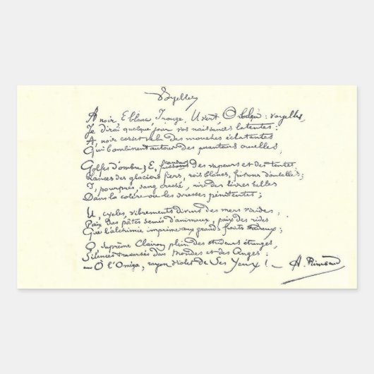 ボイエルのサイン原稿(リンボー) 長方形シール (正面)