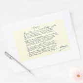 ボイエルのサイン原稿(リンボー) 長方形シール (封筒)