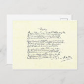 ボイエルの自筆原稿（リンボー） ポストカード (正面/裏面)