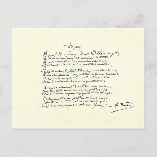 ボイエルの自筆原稿（リンボー） ポストカード (正面)