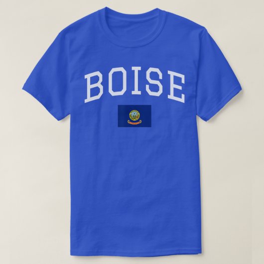 ボイカッコいいズ文字アイダホ州旗 Tシャツ (デザイン正面)