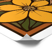 ボイキンスパニエル犬とイエロージャスミンの花 ポスター (角)