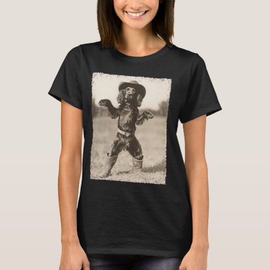 ボイキンスパニエル犬の面白いカウボーイ Tシャツ (正面)
