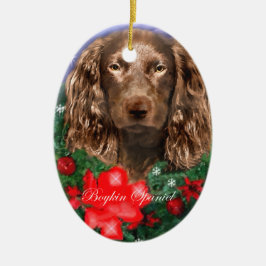 ボイキンスパニエル犬クリスマスプレゼントオーナメント セラミックオーナメント
