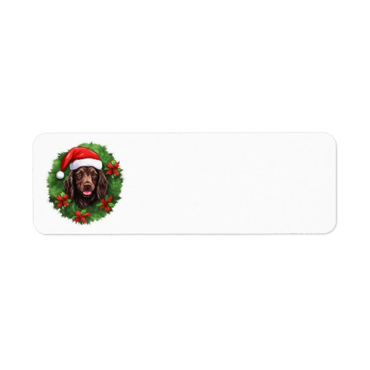 ボイキンスパニエル犬クリスマスリース ラベル (正面)