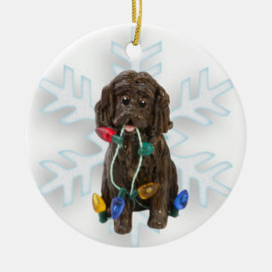 ボイキンスパニエル犬クリスマス装飾 セラミックオーナメント