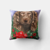 ボイキンスパニエル犬クリスマス クッション (裏面)