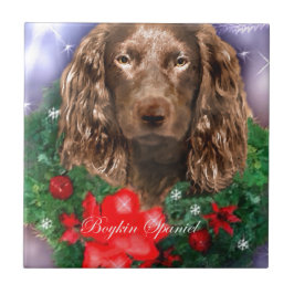 ボイキンスパニエル犬クリスマス タイル