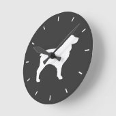 ボイキンスパニエル犬シルエット ラウンド壁時計 (傾斜)