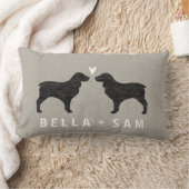 ボイキンスパニエル犬シルエット ランバークッション (ブランケット)