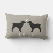 ボイキンスパニエル犬シルエット ランバークッション (裏面)