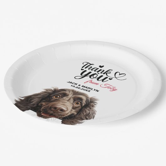 ボイキンスパニエル犬ドッグウェディングレセプション ペーパープレート (アングル)