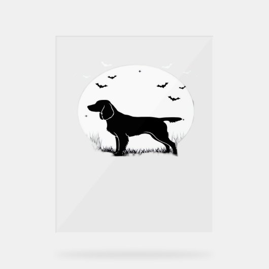 ボイキンスパニエル犬ドッグ – ハロウィンムーンシルエットクラ アクリルサイン (正面)