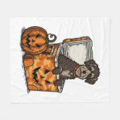 ボイキンスパニエル犬ハロウィーン フリースブランケット (正面(横))