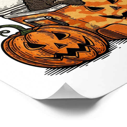 ボイキンスパニエル犬ハロウィーン ポスター (角)