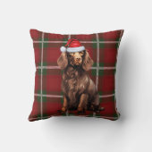 ボイキンスパニエル犬レッドプレイドクリスマスホリデー クッション (裏面)