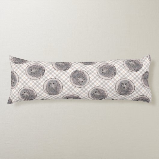 ボイキンスパニエル犬絵を描ズリトルブラウンLBDドッグアート ボディピロー (正面)