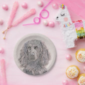 ボイキンスパニエル犬絵画ズキュートなオリジナルドッグアート ペーパープレート (パーティー)