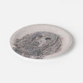 ボイキンスパニエル犬絵画ズキュートなオリジナルドッグアート ペーパープレート (アングル)