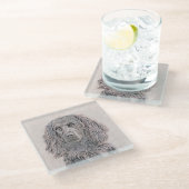 ボイキンスパニエル犬絵画ズ – かわいいオリジナルドッグアート ガラスコースター (アングル)