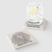 ボイキンスパニエル犬絵画ズ – かわいいオリジナルドッグアート ストーンコースター (横)