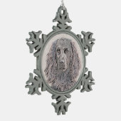 ボイキンスパニエル犬絵画ズ – かわいいオリジナルドッグアート スノーフレークピューターオーナメント (左)