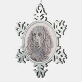 ボイキンスパニエル犬絵画ズ – かわいいオリジナルドッグアート スノーフレークピューターオーナメント (右)