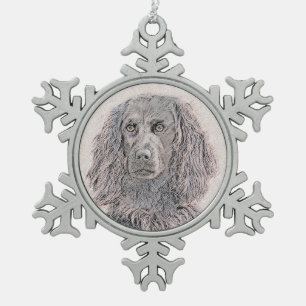 ボイキンスパニエル犬絵画ズ – かわいいオリジナルドッグアート スノーフレークピューターオーナメント