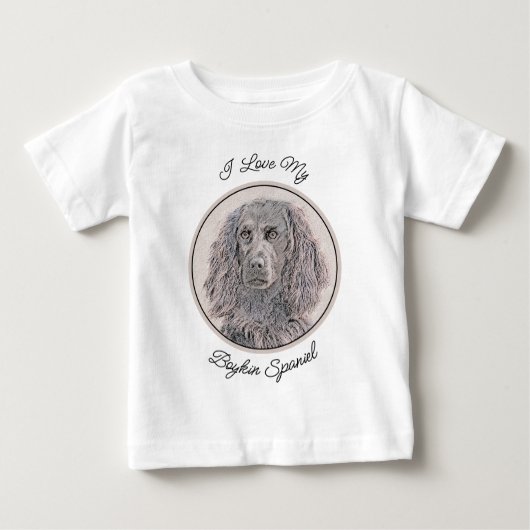 ボイキンスパニエル犬絵画ズ – かわいいオリジナルドッグアート ベビーTシャツ (正面)