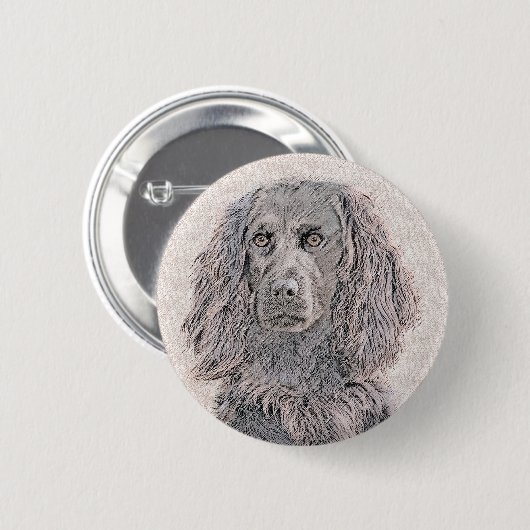 ボイキンスパニエル犬絵画ズ – かわいいオリジナルドッグアート 缶バッジ (正面&裏面)