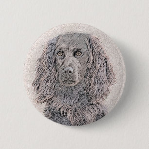ボイキンスパニエル犬絵画ズ – かわいいオリジナルドッグアート 缶バッジ
