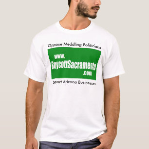 ボイコットサクラメントは、政治家を干渉することを反対します Tシャツ