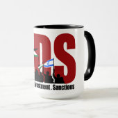 ボイコット。分割。制裁。 マグカップ (正面右)