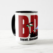 ボイコット。分割。制裁。 マグカップ (正面左)