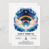 ボイシモダンッシュクラウド誕生日 招待状 (正面/裏面)