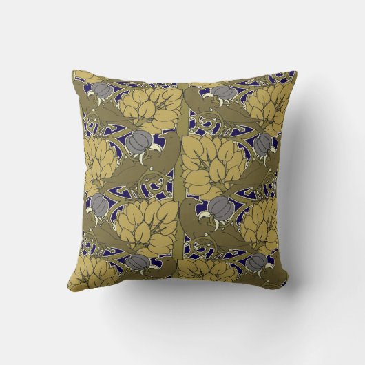 ボイシーの果樹の模様に描かれた鳥 クッション (裏面)