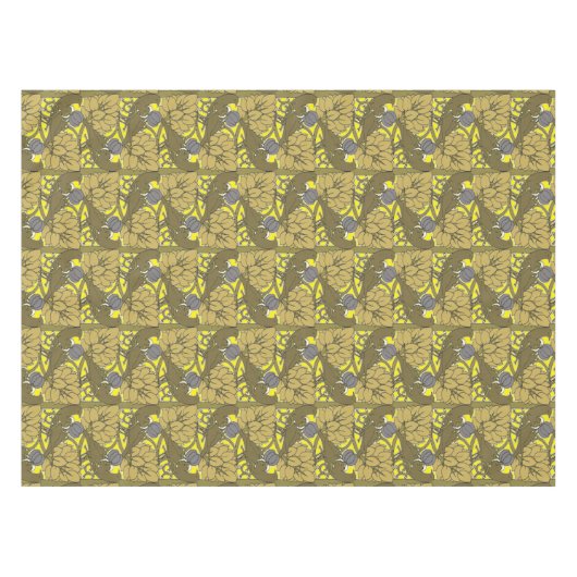 ボイシーの果樹の模様に描かれた鳥 テーブルクロス (正面(横))