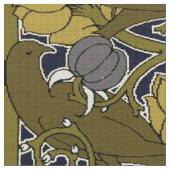 ボイシーの果樹の模様に描かれた鳥 ファブリック (クローズアップ)