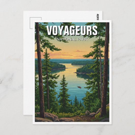 ボイジャーズナショナルパークミネソタサンセット ポストカード (正面/裏面)