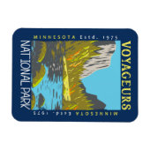 ボイジャーズナショナルパークミネソタレトロ 動揺して マグネット (横)