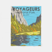 ボイジャーズナショナルパークミネソタヴィンテージ フリースブランケット (正面)