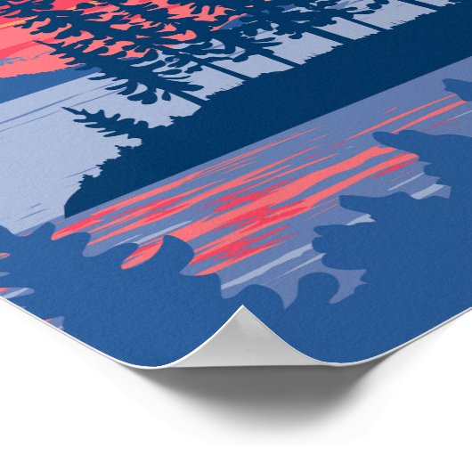 ボイジャーズナショナル・パーク雨の湖イラストレーション ポスター (角)