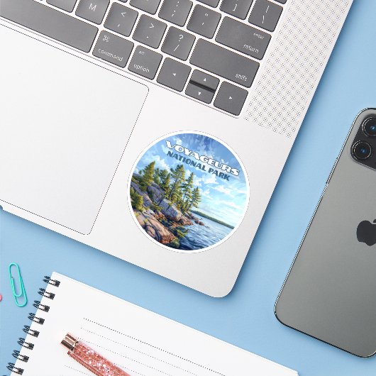 ボイジャーズナショナル・パーク雨湖ミネソタ シール (ノートパソコンとiPhone)