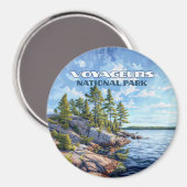 ボイジャーズナショナル・パーク雨湖ミネソタ マグネット (正面/裏面)