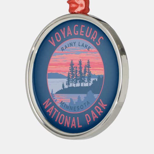 ボイジャーズ国立公園雨湖芸術動揺して メタルオーナメント (左)